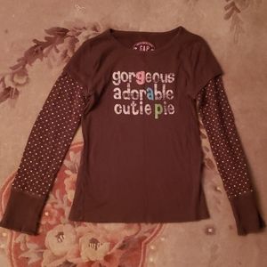 Gap No. 1969 girls long sleeved brown shirt